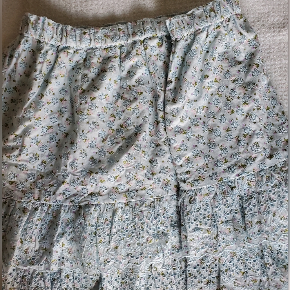 Lucky Brand Printed Skirt Matchback Blue/Floral size Large